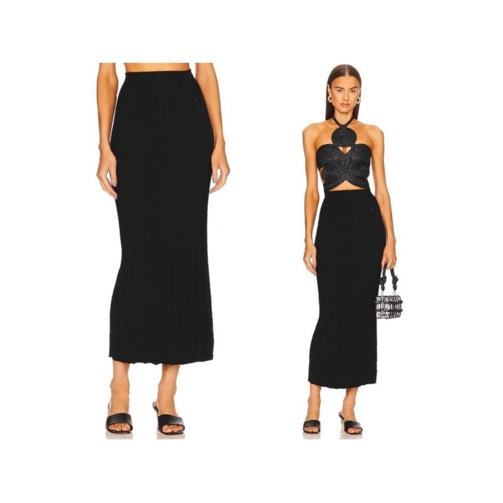 Cult Gaia black Ozzy Knit Bandeau Skirt Medium